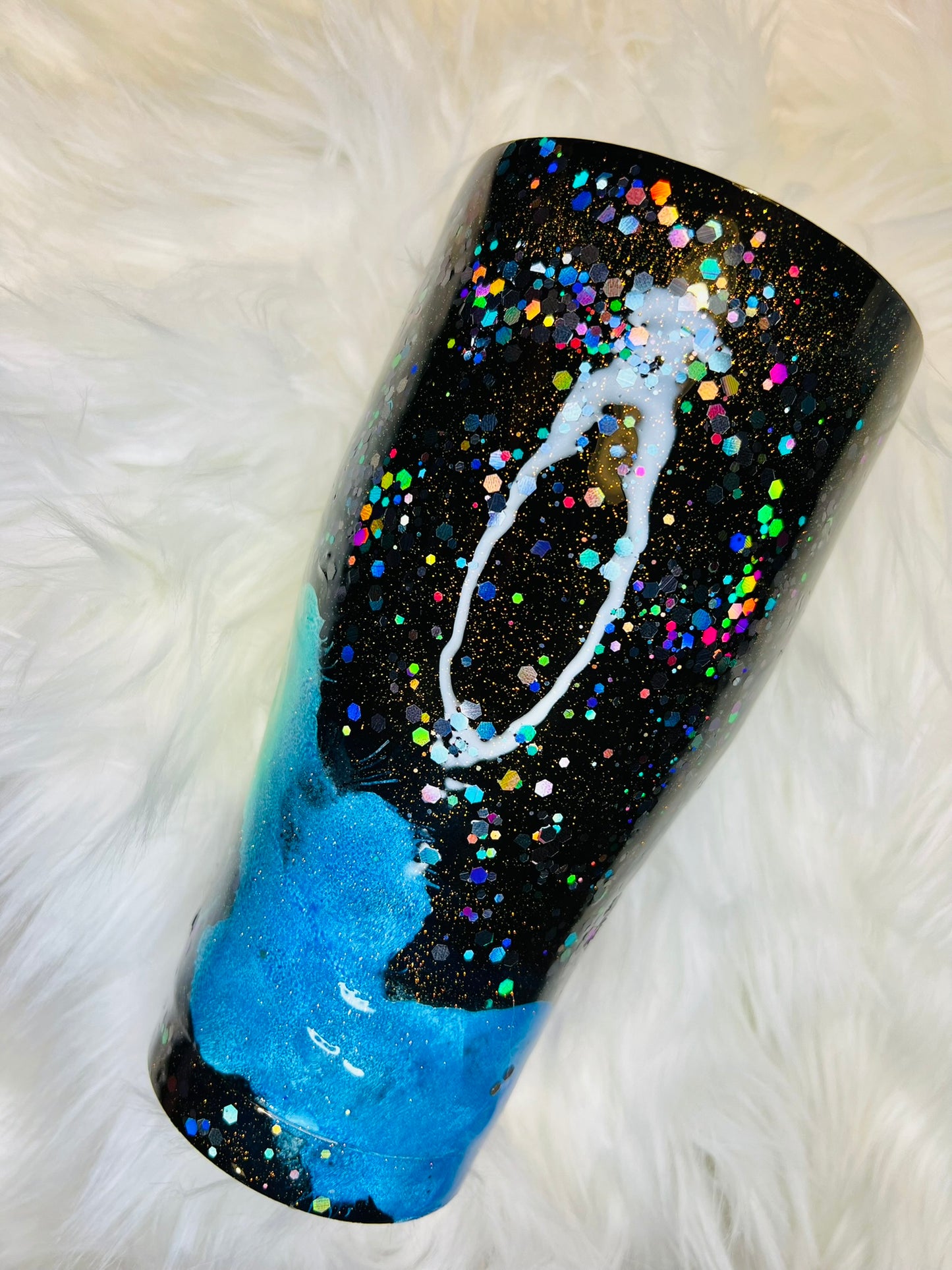 Galactic Rainbow 30 oz curved tumbler