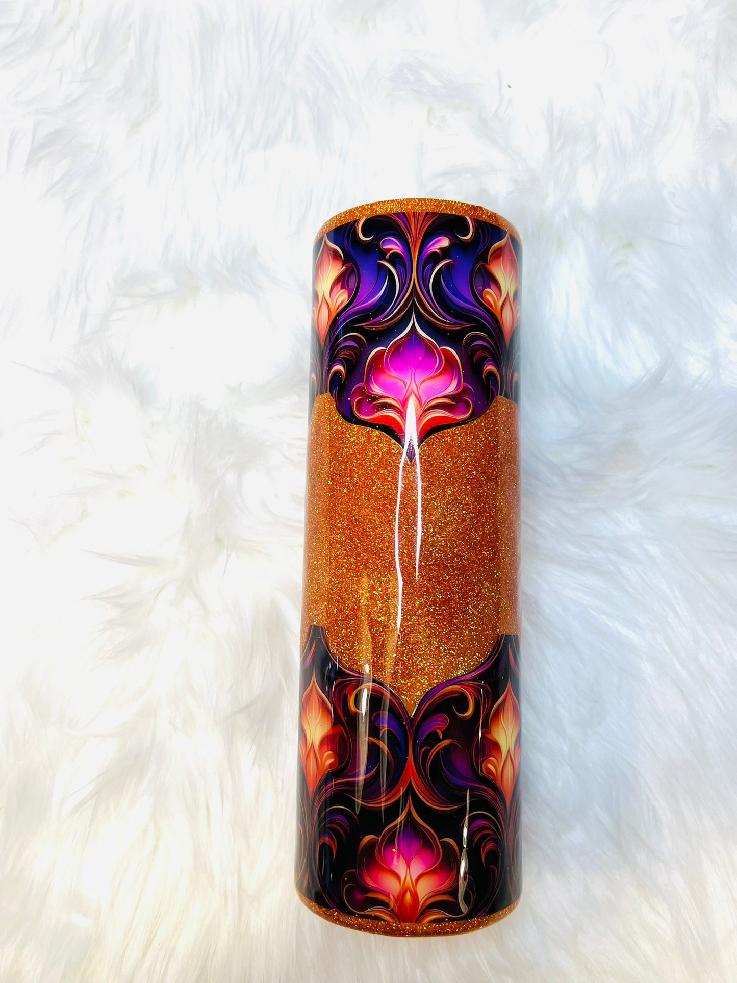 Phoenix Light Show Orange and Pink 30 oz skinny tumbler