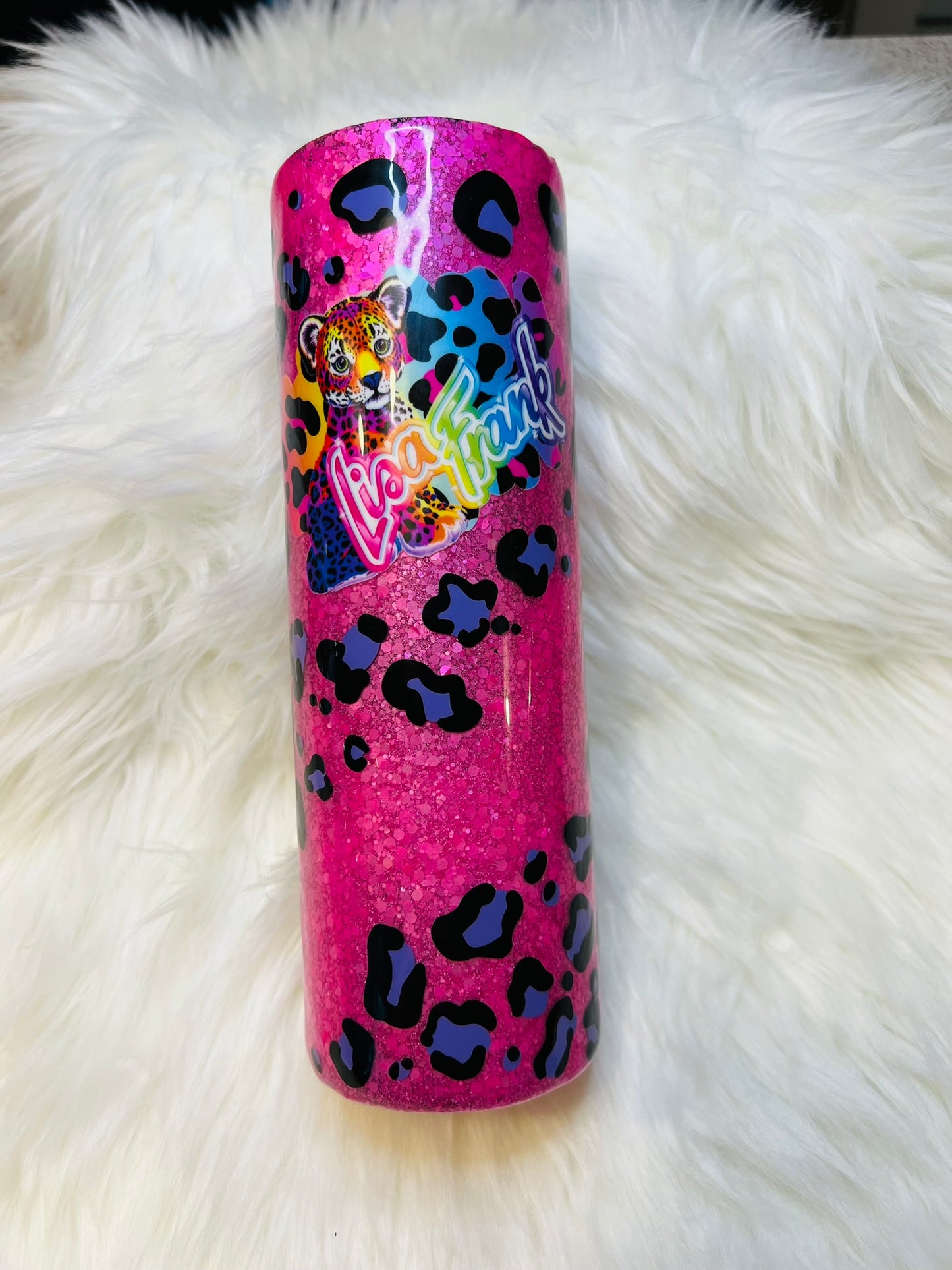 Hot Pink Cheetah LF Inspired 30 oz skinny tumbler