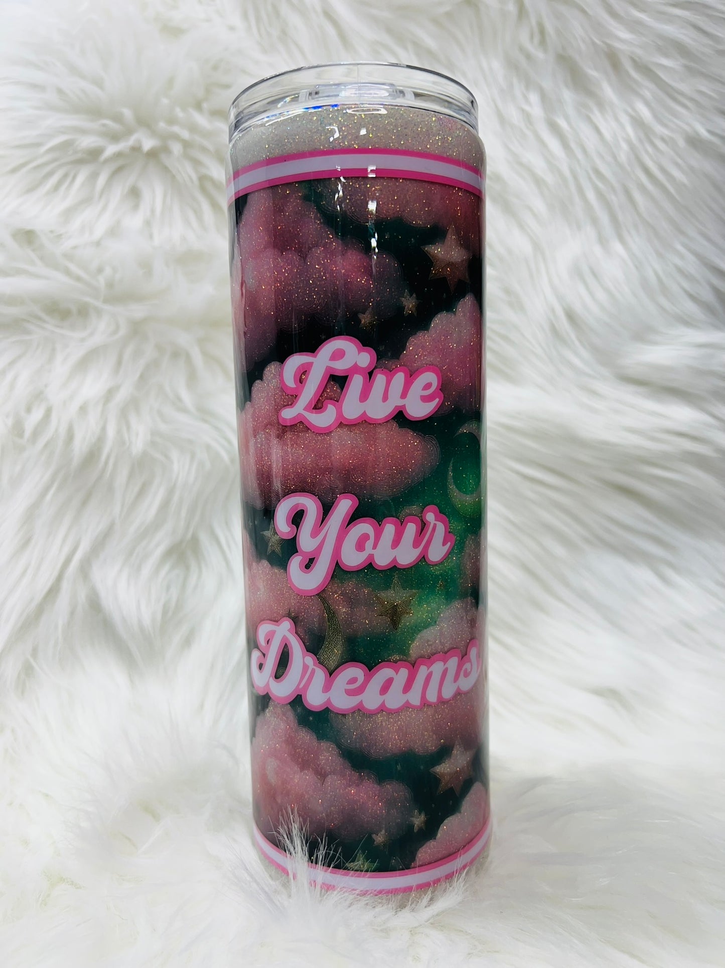 Live Your Dreams/Turns Pink in the Sun 30 oz Skinny Tumbler