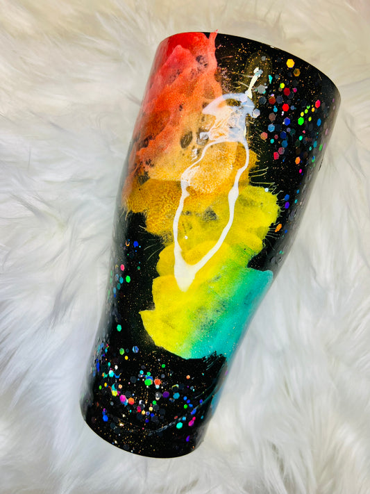 Galactic Rainbow 30 oz curved tumbler