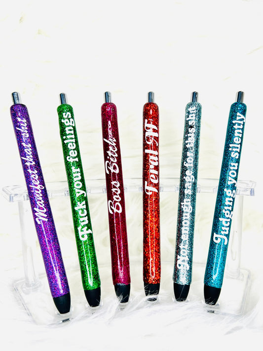 Sarcastic/Snarky Glitter Pen Collection