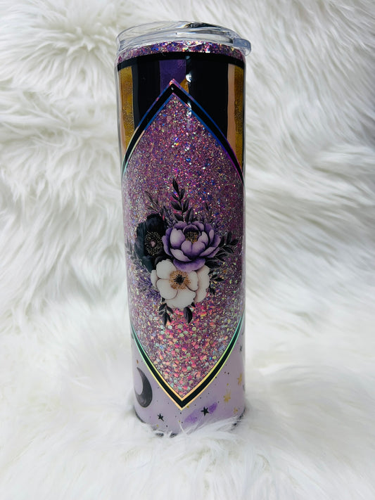 Purple Flowers 30 oz Skinny Tumbler