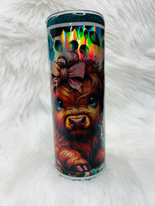 Highland Cow 20 oz Skinny Tumbler