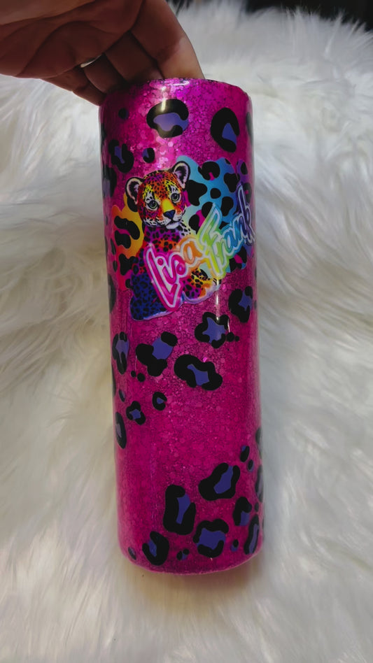Hot Pink Cheetah LF Inspired 30 oz skinny tumbler