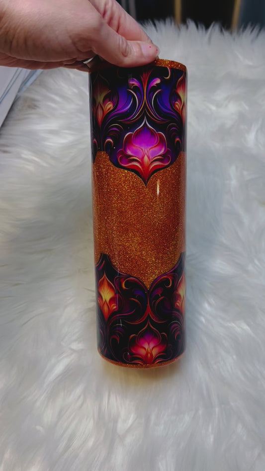 Phoenix Light Show Orange and Pink 30 oz skinny tumbler